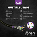 Oren CAT7 50m Outdoor Ethernet Cable - Direct Burial - 23 AWG Pure Copper Wire - 900 MHz Bandwidth S/FTP, LAN Network Cable โ 10GbE