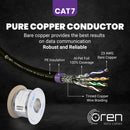 Oren CAT7 50m Outdoor Ethernet Cable - Direct Burial - 23 AWG Pure Copper Wire - 900 MHz Bandwidth S/FTP, LAN Network Cable โ 10GbE