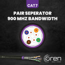 Oren CAT7 50m Outdoor Ethernet Cable - Direct Burial - 23 AWG Pure Copper Wire - 900 MHz Bandwidth S/FTP, LAN Network Cable โ 10GbE