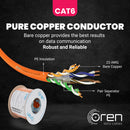 Oren CAT6 50m Ethernet Cable - 23 AWG - Pure Copper Wire - 400 MHz Bandwidth UTP Internet LAN Network Cable -  Gigabit Ethernet Cable