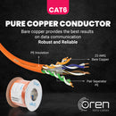 Oren CAT6 100m Ethernet Cable - 23 AWG - Pure Copper Wire - 400 MHz Bandwidth UTP Internet LAN Network Cable – Gigabit High Speed Ethernet Cable