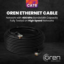 Oren CAT6 50m Outdoor Ethernet Cable LAN - Direct Burial - Patch Cord | High-Speed 1Gbps | Pure Copper 23 AWG - Premium Network Cable with RJ45 Connector