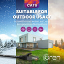 Oren CAT6 50m Outdoor Ethernet Cable LAN - Direct Burial - Patch Cord | High-Speed 1Gbps | Pure Copper 23 AWG - Premium Network Cable with RJ45 Connector