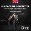 Oren CAT6 30m Outdoor Ethernet Cable LAN - Direct Burial - Patch Cord | High-Speed 1Gbps | Pure Copper 23 AWG - Premium Network Cable with RJ45 Connector