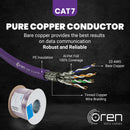 Oren CAT7 100m Ethernet Cable - 23 AWG - Pure Copper Wire - 900 MHz Bandwidth S/FTP Internet LAN Network Cable - 10GbE Ethernet Cable