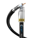 Oren Coaxial Cable 30m RG6 HD103 A++ Trishield – Black - with Cabelcon Connectors and Adapter – Weatherproof