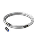 Oren Coaxial Cable 2m RG6 HD103 A++ Trishield – White - with Cabelcon Connectors and Adapter – Weatherproof