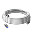 Oren Coaxial Cable 5m RG6 HD103 A++ Trishield – White - with Cabelcon Connectors and Adapter – Weatherproof