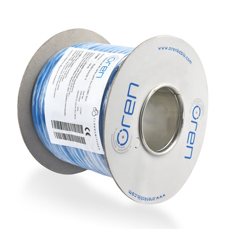 Oren CAT6A 100m Ethernet Cable - 23 AWG Pure Copper Wire - 500 MHz Bandwidth U/FTP Internet LAN Network Cable Halogen Free Oren CAT6A 100m Ethernet Cable - 23 AWG Pure Copper Wire - 500 MHz Bandwidth U/FTP Internet LAN Network Cable Halogen Free