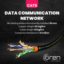Oren CAT6 Outdoor Ethernet Cable 100M - Direct Burial - 23 AWG Pure Copper Wire - 400 MHz Bandwidth UTP, LAN Network Cable - Gigabit