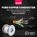 Oren CAT6 Outdoor Ethernet Cable 100M - Direct Burial - 23 AWG Pure Copper Wire - 400 MHz Bandwidth UTP, LAN Network Cable - Gigabit