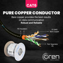 Oren CAT6 Outdoor Ethernet Cable 50M - Direct Burial - 23 AWG Pure Copper Wire - 400 MHz Bandwidth UTP, LAN Network Cable - Gigabit