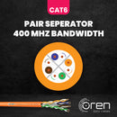 Oren CAT6 100m Ethernet Cable - 23 AWG - Pure Copper Wire - 400 MHz Bandwidth UTP Internet LAN Network Cable – Gigabit High Speed Ethernet Cable