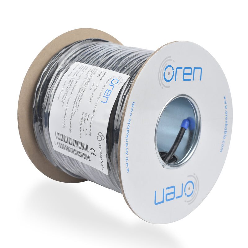 Oren CAT6 Outdoor Ethernet Cable 100M - Direct Burial - 23 AWG Pure Copper Wire - 400 MHz Bandwidth UTP, LAN Network Cable - Gigabit