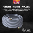 Oren CAT6 30m Ethernet Cable LAN - Patch Cord | High-Speed 10Gbps | Pure Copper 24 AWG Stranded - Premium Network Cable with RJ45 Connector