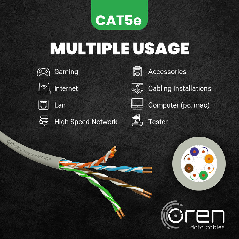 Câble Ethernet Exterieur CAT5e 305 M - Cuivre Pur 23 AWG - Résistant Intempéries - Labgear - 8